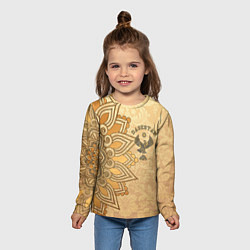 Лонгслив детский Дагестан в золоте, цвет: 3D-принт — фото 2