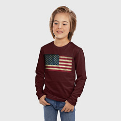 Лонгслив детский USA флаг, цвет: 3D-принт — фото 2