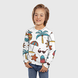 Лонгслив детский Отпуск, цвет: 3D-принт — фото 2