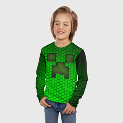 Лонгслив детский Крипер из игры Minecraft, цвет: 3D-принт — фото 2