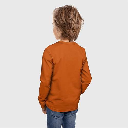 Детский лонгслив Радуга v6 - оранжевый / 3D-принт – фото 4