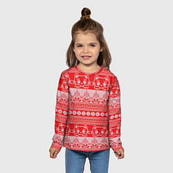 Лонгслив детский Вязаный рисунок, цвет: 3D-принт — фото 2