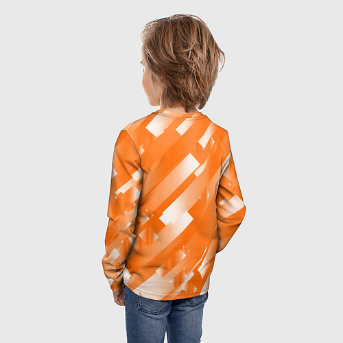 Детский лонгслив Оранжевый градиент / 3D-принт – фото 4