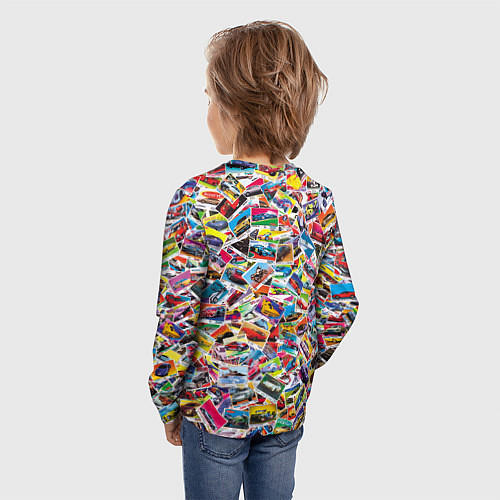 Детский лонгслив Коллекция вкладышей Turbo / 3D-принт – фото 4