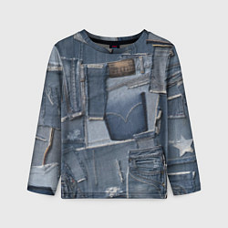 Лонгслив детский Jeans life, цвет: 3D-принт