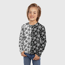 Лонгслив детский Снежинки, цвет: 3D-принт — фото 2