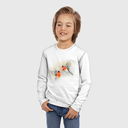 Лонгслив детский Снегири, цвет: 3D-принт — фото 2