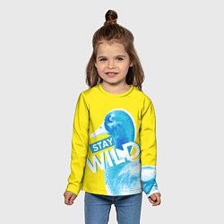 Лонгслив детский Оставайся диким - селезень, цвет: 3D-принт — фото 2