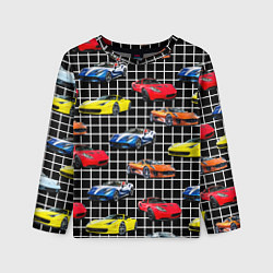 Лонгслив детский Гоночные тачки, цвет: 3D-принт
