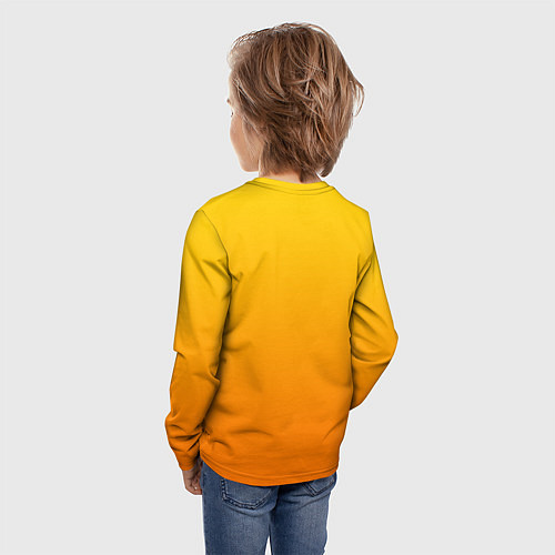 Детский лонгслив Оранжевый градиент / 3D-принт – фото 4