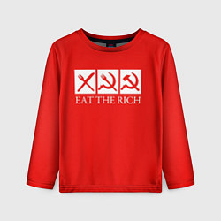 Лонгслив детский Eat The Rich, цвет: 3D-принт