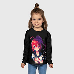 Лонгслив детский ДЕВОЧКА АНИМЕ, цвет: 3D-принт — фото 2