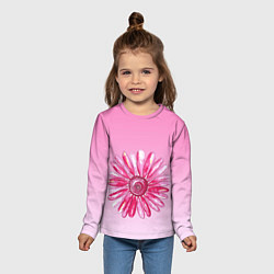 Лонгслив детский Розовая ромашка, цвет: 3D-принт — фото 2