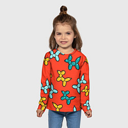 Лонгслив детский Собачки шарики, цвет: 3D-принт — фото 2