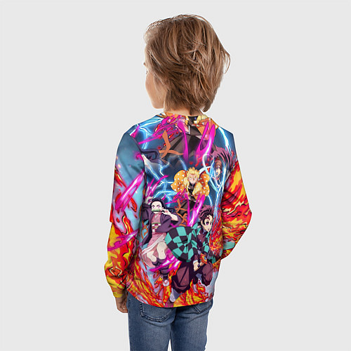 Детский лонгслив КЛИНОК РАССЕКАЮЩИЙ ДЕМОНОВ / 3D-принт – фото 4