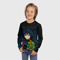 Лонгслив детский Гию Томиока Kimetsu no Yaiba, цвет: 3D-принт — фото 2