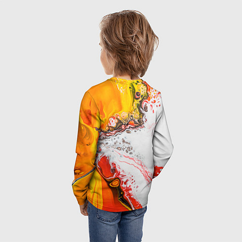 Детский лонгслив Рисунок желтой краской / 3D-принт – фото 4