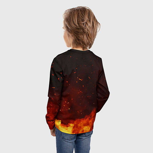 Детский лонгслив Valheim огненный лого / 3D-принт – фото 4