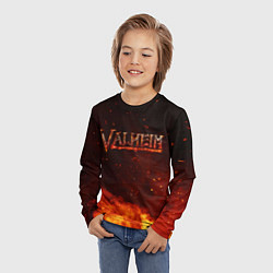 Лонгслив детский Valheim огненный лого, цвет: 3D-принт — фото 2