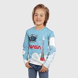 Лонгслив детский Mission NASA, цвет: 3D-принт — фото 2