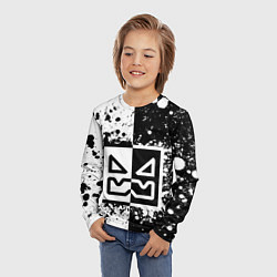 Лонгслив детский Geometry Dash: Black, цвет: 3D-принт — фото 2