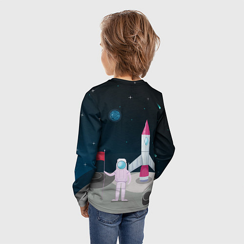 Детский лонгслив Астронавт покоряет космос / 3D-принт – фото 4