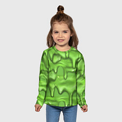Лонгслив детский Green Slime, цвет: 3D-принт — фото 2