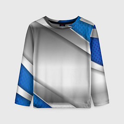 Лонгслив детский 3D СЕРЕБРО BLUE LINES, цвет: 3D-принт