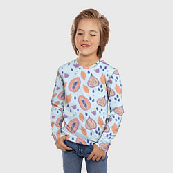 Лонгслив детский Папайя, цвет: 3D-принт — фото 2