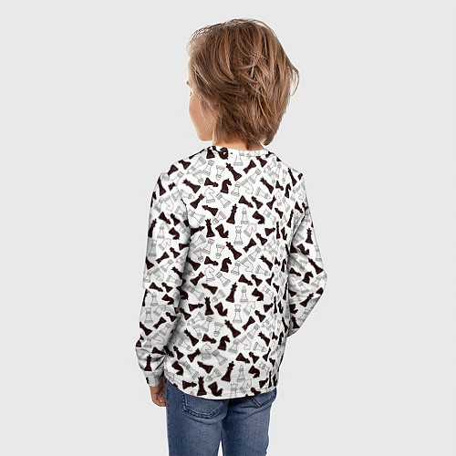 Детский лонгслив Шахматные Фигуры / 3D-принт – фото 4