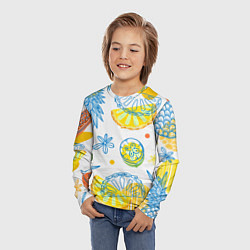 Лонгслив детский Фруктовое настроение, цвет: 3D-принт — фото 2