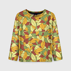 Лонгслив детский Яркие осенние листья, цвет: 3D-принт