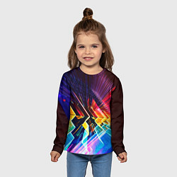 Лонгслив детский Цифровая радуга, цвет: 3D-принт — фото 2