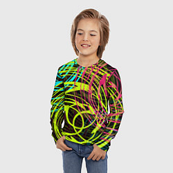 Лонгслив детский Разноцветные спирали, цвет: 3D-принт — фото 2