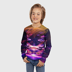 Лонгслив детский Закат Облака, цвет: 3D-принт — фото 2