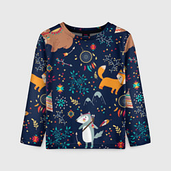 Лонгслив детский Звериный арт, цвет: 3D-принт