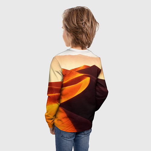 Детский лонгслив Пустыня дюна барханы / 3D-принт – фото 4