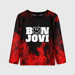 Лонгслив детский BON JOVI HAVE A NICE DAY FIRE ОГОНЬ, цвет: 3D-принт