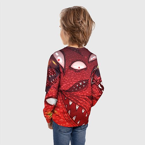 Детский лонгслив Terraria Wall of Flesh / 3D-принт – фото 4