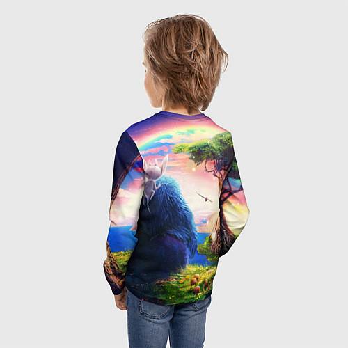 Детский лонгслив Ори и Блуждающие огоньки Ori / 3D-принт – фото 4