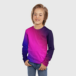 Лонгслив детский Фиолетово-малиновый градиент, цвет: 3D-принт — фото 2
