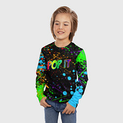 Лонгслив детский POP IT CRAZY BRUSHES ПОП ИТ БРЫЗГИ КРАСОК, цвет: 3D-принт — фото 2