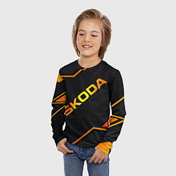 Лонгслив детский Skoda Gold Шкода, цвет: 3D-принт — фото 2