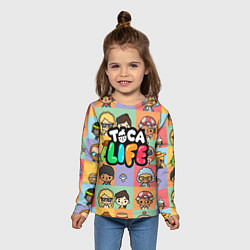 Лонгслив детский Toca Life: Faces, цвет: 3D-принт — фото 2