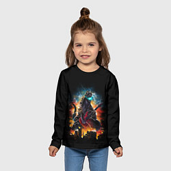 Лонгслив детский РОКЗИЛЛА, цвет: 3D-принт — фото 2