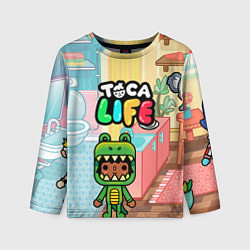 Лонгслив детский Toca Life: Crocodile, цвет: 3D-принт