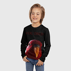 Лонгслив детский Красный попугай Red parrot, цвет: 3D-принт — фото 2