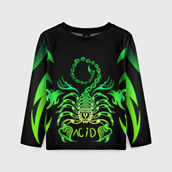 Лонгслив детский Acid scorpion, цвет: 3D-принт