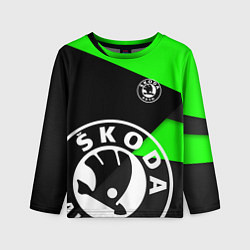 Детский лонгслив SKODA GEOMETRY SPORT GREEN