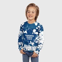Лонгслив детский Торонто Мейпл Лифс, Toronto Maple Leafs, цвет: 3D-принт — фото 2